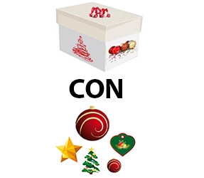 Kit scatola regalo + addobbi in cartoncino 2d