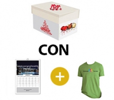 Kit scatola regalo + calendario 13 fogli da muro + tshirt basic uomo/donna