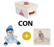 Kit scatola regalo + peluches + puzzle