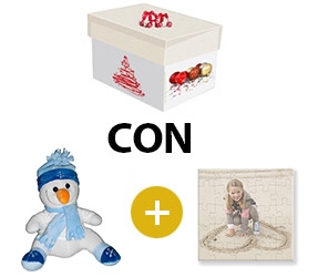 Kit scatola regalo + peluches + puzzle