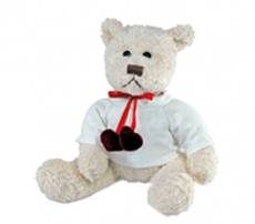 Orso bianco con cuori h 24 cm